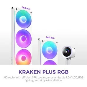 Фото: Система рідинного охолодження NZXT Kraken Plus 360 RGB White (RL-KR360-W2) № 2 | KTC