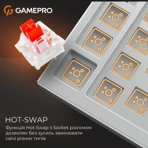 Фото: Клавіатура GamePro Genesis Warden MK160P Outemu Red Switches White/Grey № 10 | KTC