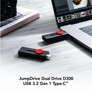 Фото: Флешка USB Lexar JumpDrive Dual Drive D300 128GB (LJDD300128G-BNBNG) № 3 | KTC