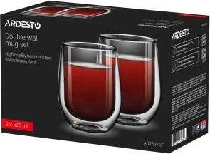 Фото: Набір чашок Ardesto 320 ml 2pcs Clear (AR2637BR) № 2 | KTC