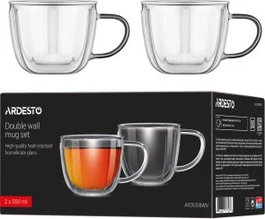 Фото: Набір чашок Ardesto 350ml 2pcs Clear (AR2635BWN) № 5 | KTC