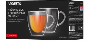 Фото: Набір чашок Ardesto 180ml 2pcs Clear (AR2618BH) № 4 | KTC