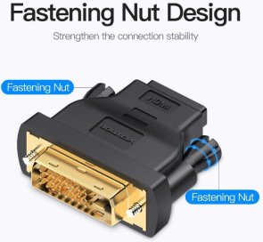 Перехідник Vention ECDB0 HDMI F / DVI M Black