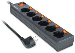 Мережевий фільтр Real-EL RS-6 Extra 6/5m Black (EL122300003)