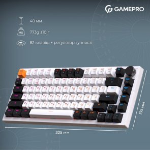 Клавіатура GamePro Asgard Valhalla MK160B Pro RGB WL/BT/USB White (MK160W Pro)