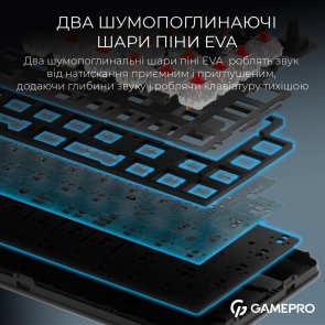 Клавіатура GamePro Asgard Valhalla MK210B Pro RGB WL/BT/USB Black