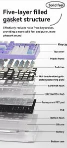 Фото: Клавіатура Ajazz AK980 Clear Sky Switch RGB WL/BT/USB Black (AK980-CS-BGY) № 4 | KTC