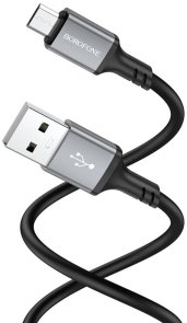 Кабель BOROFONE BX83 Famous 2.4A AM / MicroB 1m Black (6974443386387)