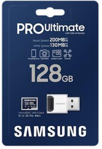 FLASH пам'ять Samsung Pro Ultimate UHS-I U3 A2 V30 Micro SDXC 128GB with USB adapter (MB-MY128SB/WW)