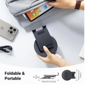 Універсальний тримач UGREEN LP805 Swivel Foldable Multi-Angle Phone Stand Black (35152)