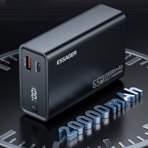 Батарея універсальна Essager Red 65W digital display 20000mAh Black (EDY65-LD01-Z)