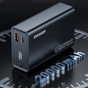 Фото: Батарея універсальна Essager Red 65W digital display 20000mAh Black (EDY65-LD01-Z) № 6 | KTC