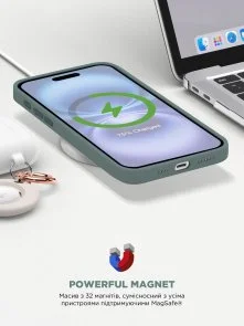 Фото: Чохол ArmorStandart for Apple iPhone 16 - ICON2 MagSafe Lake Green (ARM81313) № 8 | KTC
