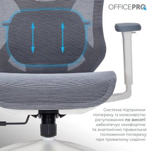 Крісло OfficePro Atlas OC630-W-DG-DG White/Dark Gray