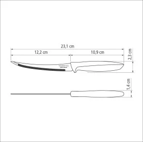 Фото: Ніж кухонний для овочів Tramontina PLENUS 12.7cm Light Gray (23428/135) № 4 | KTC