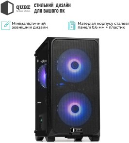 Корпус QUBE Flow Black with window (FLOW_FBNU3)