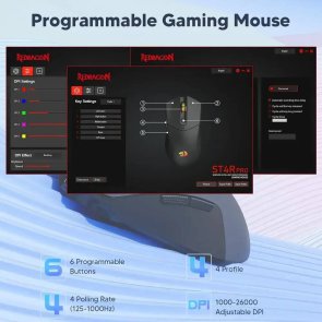 Мишка, Redragon ST4R Pro M917GB-Pro WL/BT/USB, Black ( Gaming )