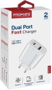 Зарядний пристрій Promate BiPlug-2 White (biplug-2.white)