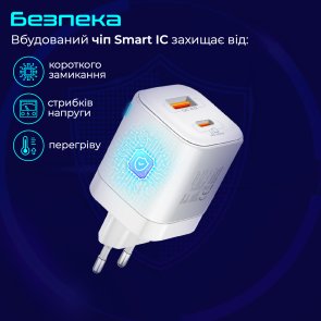 Зарядний пристрій Promate Powerport 25ac White (powerport-25ac.white)