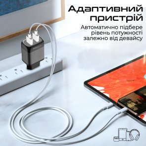 Зарядний пристрій Promate BiPlug-QC3 Black (biplug-qc3.eu-bk)