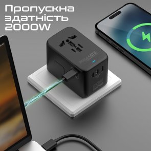 Зарядний пристрій Promate Tripmate-gan100 (tripmate-gan100)