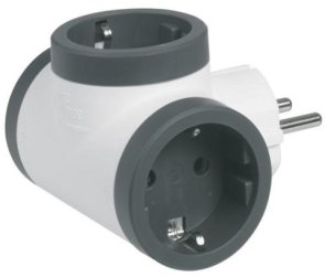 Розгалужувач: 220V Legrand, 3 розетки, White/Black (694520)
