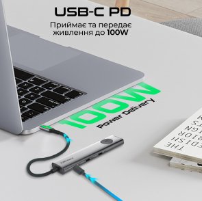 USB-хаб Promate ComandHub-Lite (6959144066615)