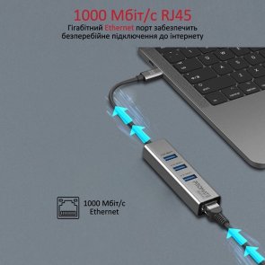 USB-хаб Promate GigaHub-C Grey (6959144054902)
