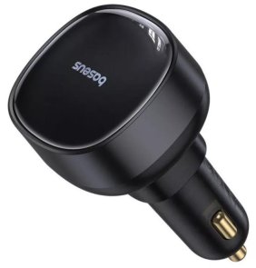 Автозарядка Baseus Enjoyment Pro Car Charger USB + Retractable Type-C Cable 60W black