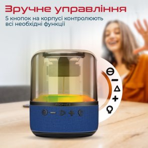 Портативна колонка Promate Glitz-l Blue (6959144062327)