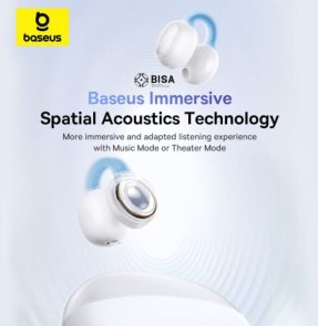 Гарнітура вкладиші Baseus AirGo 1 Ring TWS Bluetooth, White