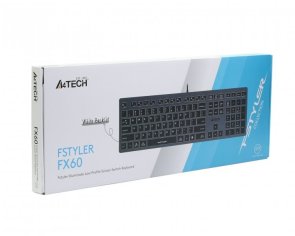 Клавіатура A4tech FX60 Fstyler White backlit Grey (FX60 USB (Grey) White backlit)