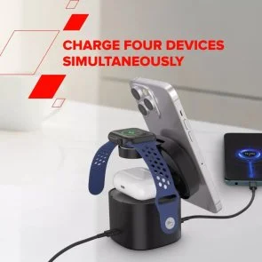 Фото: Бездротова зарядна станція Canyon OnCharge 405 4in1 15W Black with Adapter (CNS-WCS405B) № 5 | KTC