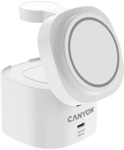 Фото: Бездротова зарядна станція Canyon OnCharge 405 4in1 15W White wih Adapter (CNS-WCS405W) № 3 | KTC