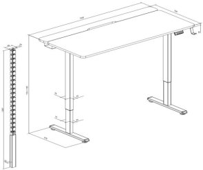 Стіл комп’ютерний OfficePro ODE1575B Black