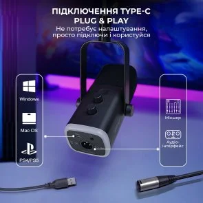 Фото: Мікрофон Fifine AM8TW USB/XLR White № 4 | KTC