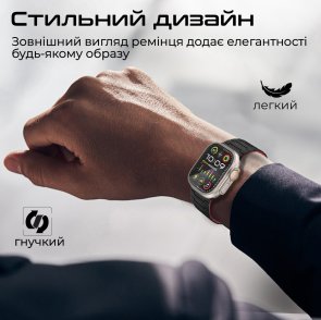 Ремінець Promate for Apple Watch 42/44/45/49mm - Magband-MS Black (6959144067339)