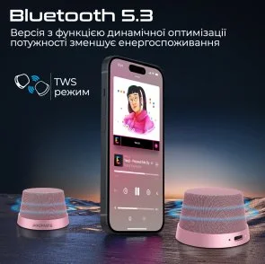 Фото: Портативна колонка Promate Punch 3W Pink (6959144065588) № 4 | KTC