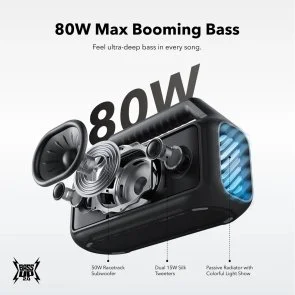Фото: Портативна колонка Anker SoundCore Boom 2 Black (A3138011) № 10 | KTC