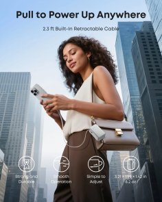 Батарея універсальна Anker Nano 10000mAh 45 Built-In USB-C Cable White (A1638H21)