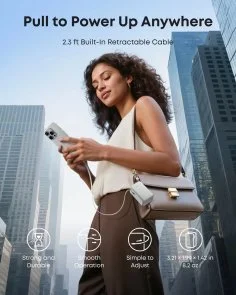 Фото: Батарея універсальна Anker Nano 10000mAh 45 Built-In USB-C Cable White (A1638H21) № 7 | KTC