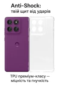 Фото: Чохол BeCover for Motorola Edge 60 Pro - Anti-Shock Clear (713806) № 3 | KTC