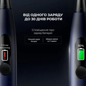 Фото: Електрична зубна щітка Oclean X Plus Pro Digital Blue + Travel case (6970810556186) № 13 | KTC