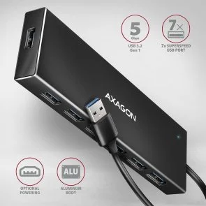 Фото: USB-хаб Axagon HUE-F7A Black № 2 | KTC