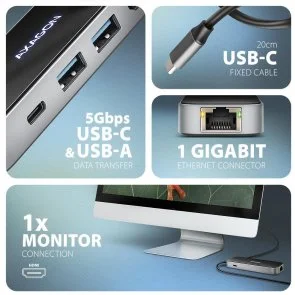 Фото: USB-хаб Axagon HMC-6GLN Black/Grey № 3 | KTC
