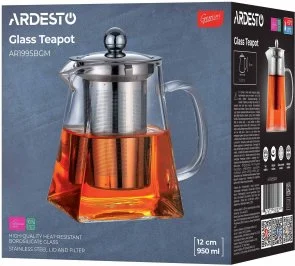 Фото: Заварник Ardesto Gemini Roma 950ml Clear (AR1995BGM) № 4 | KTC