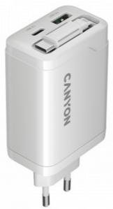 Зарядний пристрій Canyon OnCharge 65RC GaN 65W White (CNS-CURC65ACW)