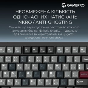 Клавіатура, GamePro Asgard Yord MK266BK WL/BT/USB, Black ( Gaming )