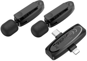 Радіосистема Hoco L15 Lightning/Type-C Black (6942007638623)