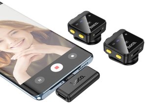 Радіосистема Hoco L17 Lightning/Type-C Black (6942007645997)